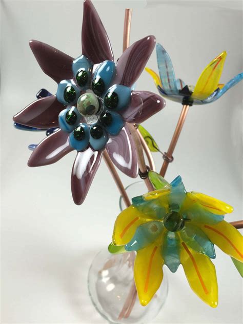 Metal and Glass Flowers 